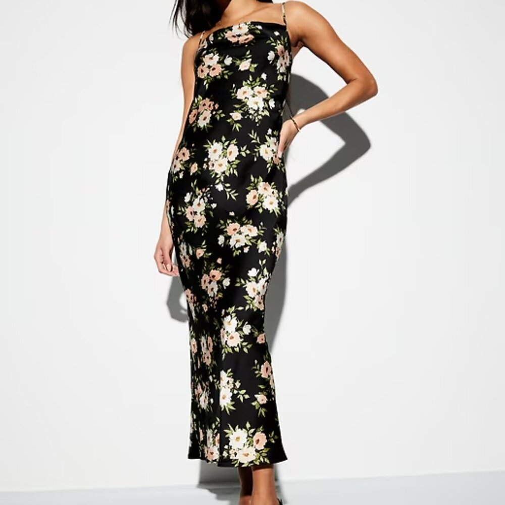 NWT - Satin Cowl Maxi Dress